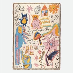 Teddy Fresh blanket by Hila Klein Limited Edition throw drawing art woven decor